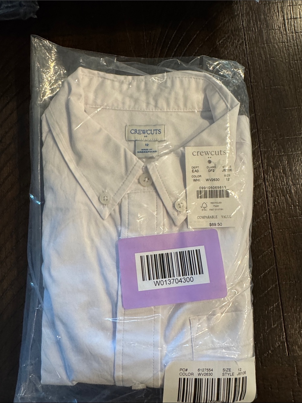 J. Crew Factory Boys' White Button-Down Shirt
